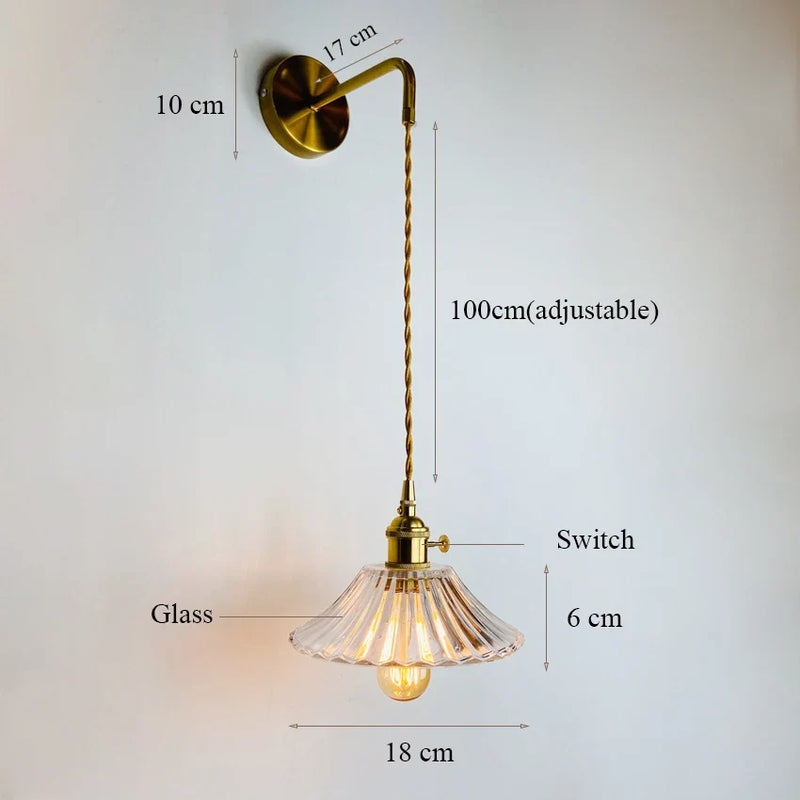 Afralia™ Glass Adjustable LED Sconce Wall Light for Bedroom Home Decor