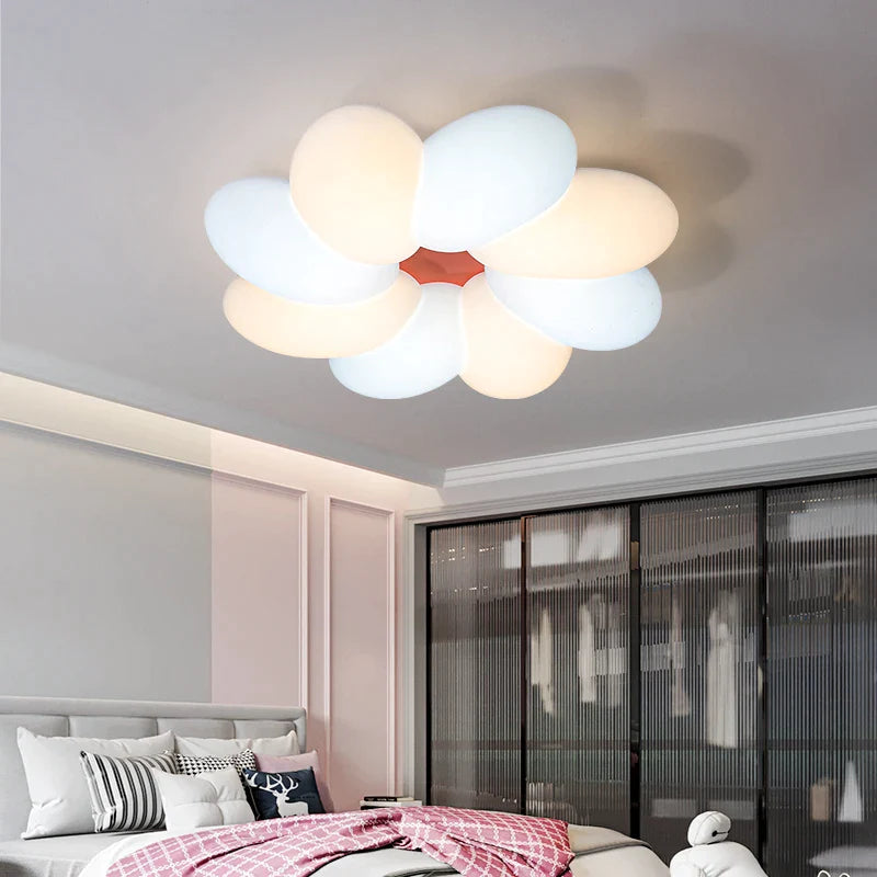 Afralia™ Nordic Cloud Flower LED Ceiling Study Lamp for Girls and Children's Room