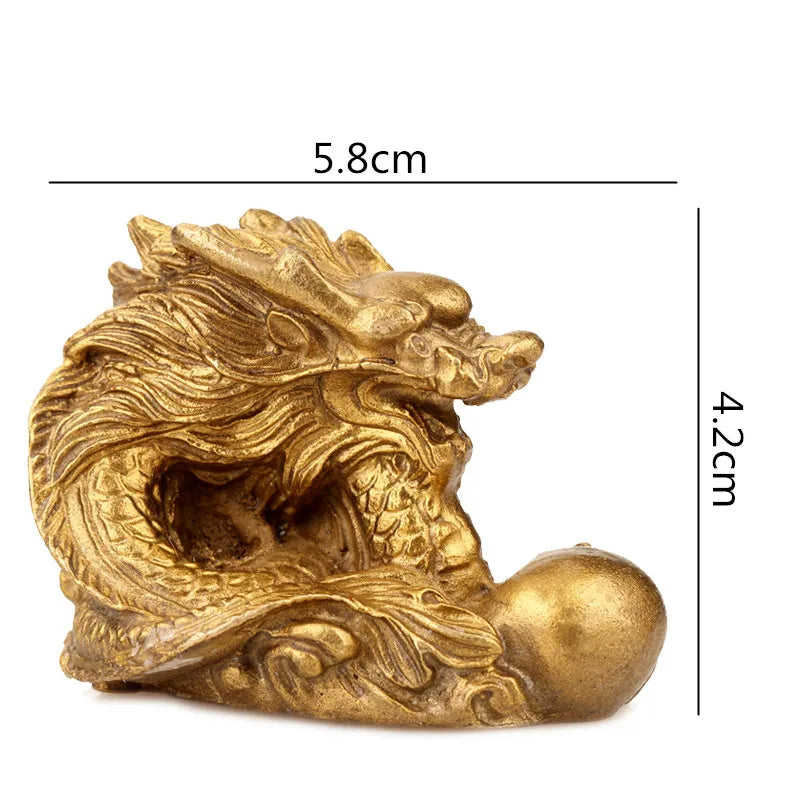 Afralia™ Retro Brass Zodiac Animal Sculpture. Chinese Modern Home Decor Craft.