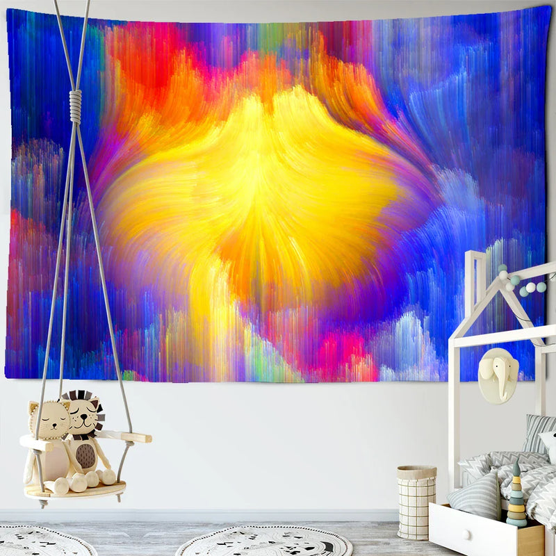 Afralia™ Rainbow Star Sky Tapestry: Colorful Psychedelic Wall Decor