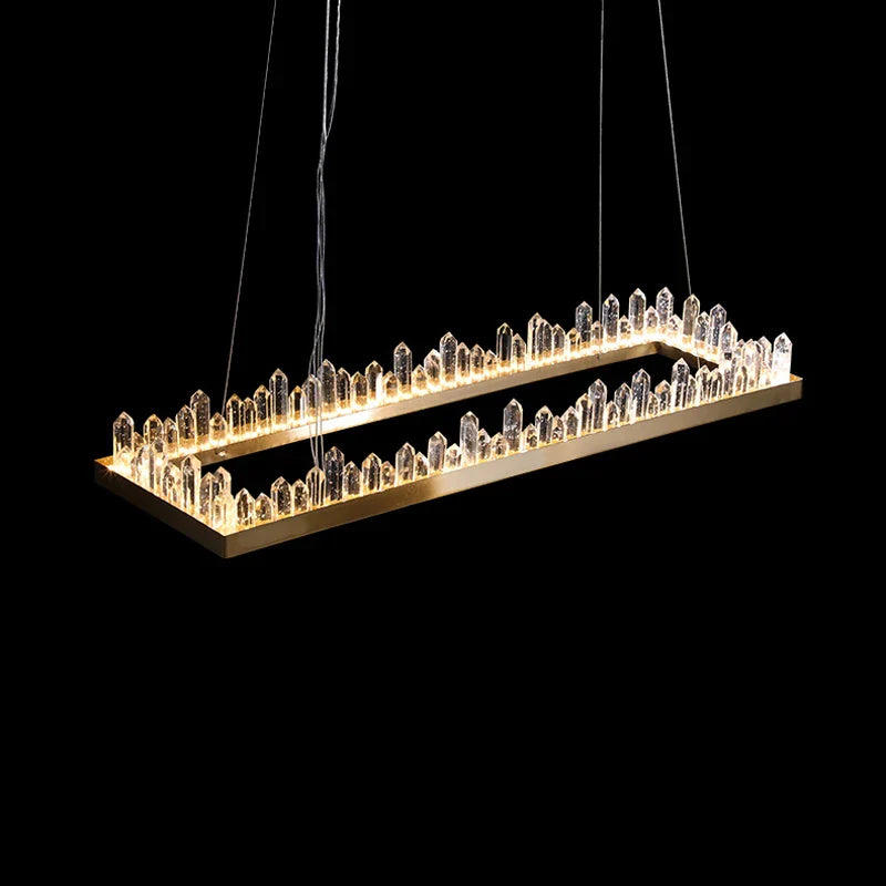 Afralia™ Golden Crystal LED Chandelier for Modern Dining Room