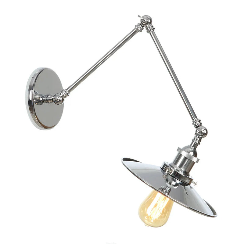 Afralia™ Chrome Plated Bathroom Bedroom Wall Sconce Modern Metal Lamp