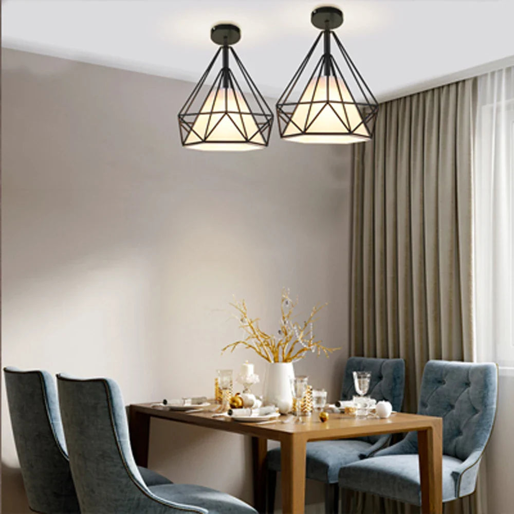 Afralia™ Nordic Industrial Ceiling Lamp Shade Fixture Chandeliers - Vintage Metal Home Decor