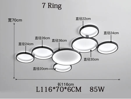 Afralia™ Nordic Remote Control LED Ceiling Lamp for Living Room, Study Room - Modern & Creative