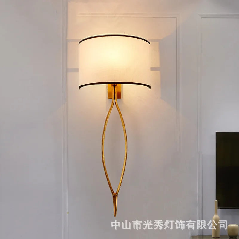 Afralia™ LED Cloth Wall Lamp for Living Room, Hotel, Bathroom - E14 Bulb