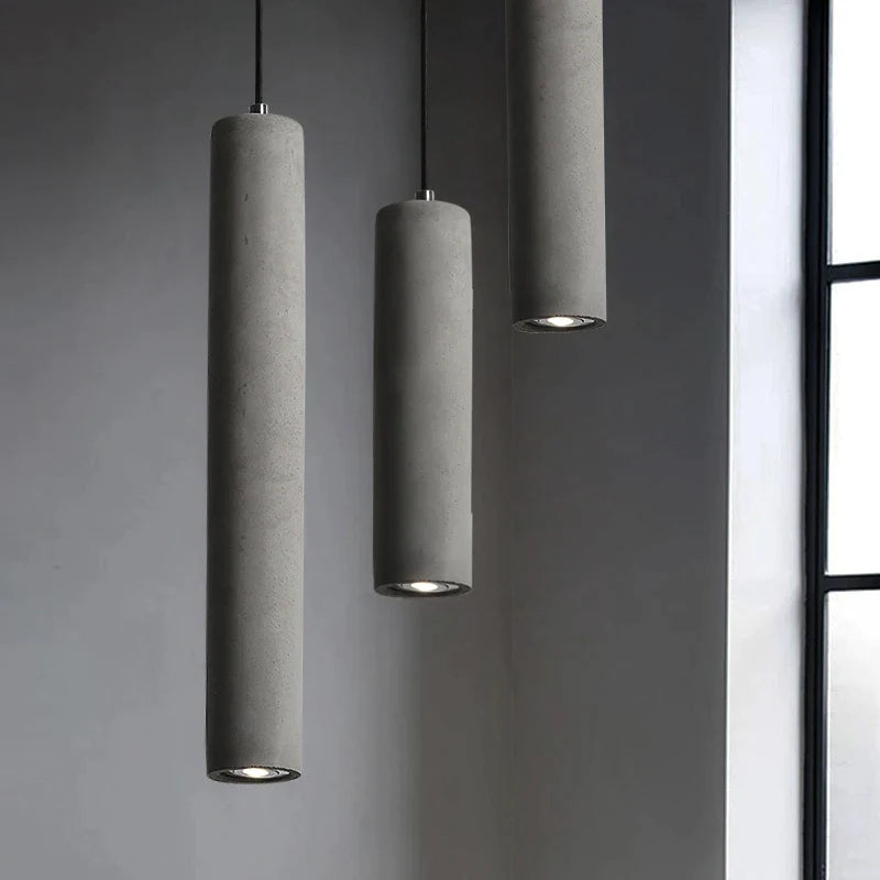 Afralia™ Nordic Concrete LED Pendant Bar Lamp Industrial Hanging Fixture