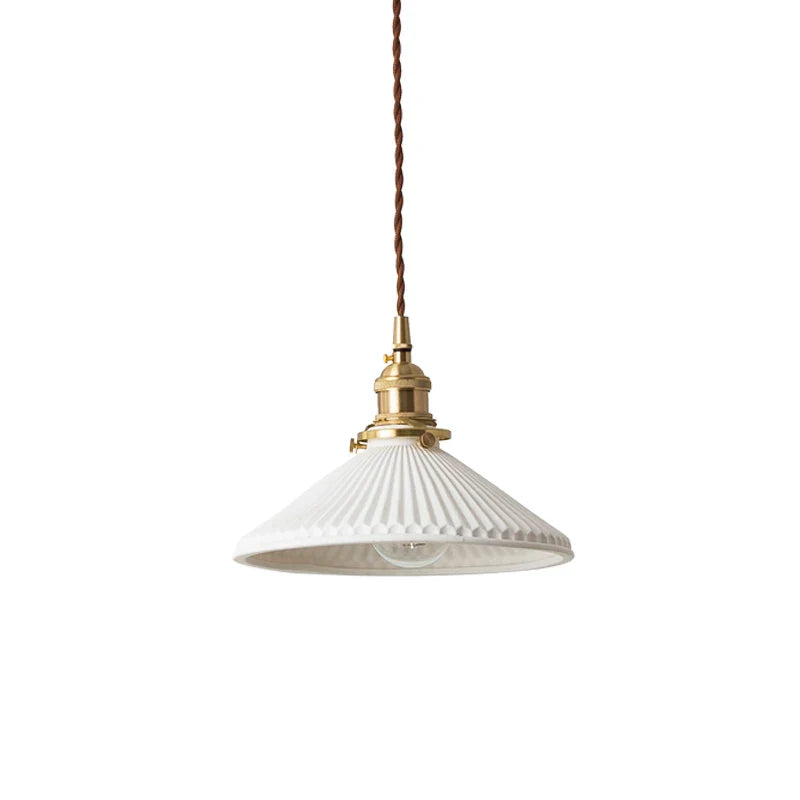 Afralia™ Ceramic Brass Pendant Lights | Nordic Japanese Style LED Hanging Lamp