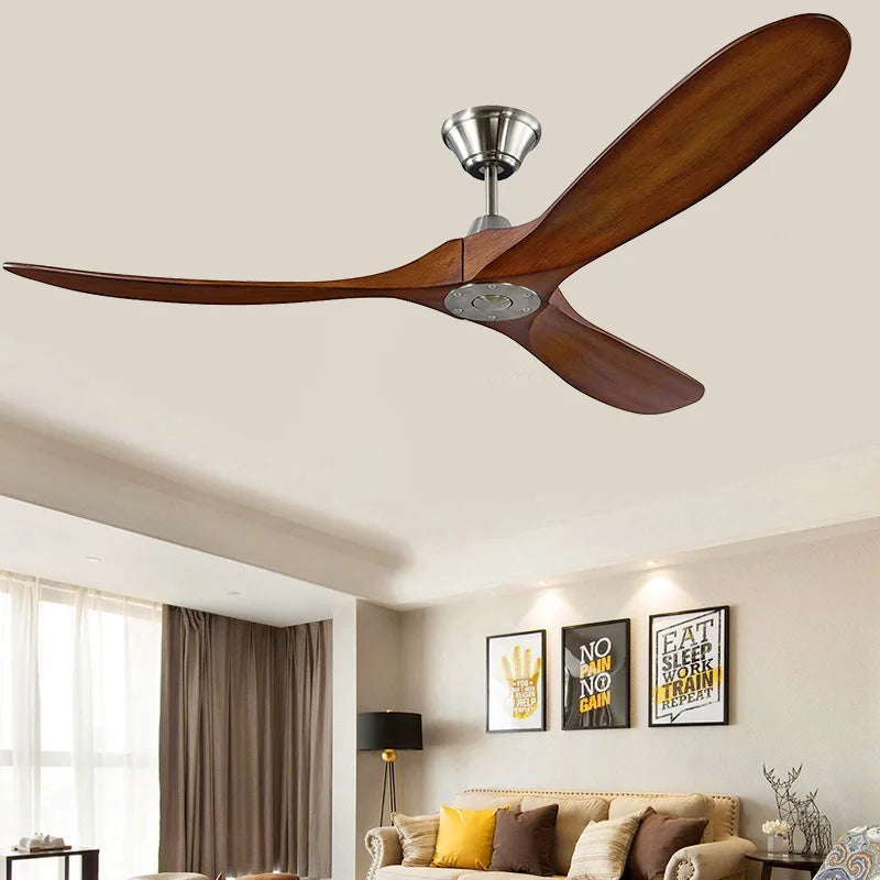 Afralia™ 60-Inch DC Industrial Vintage Wood Ceiling Fan with Remote - Retro Decorative Blower
