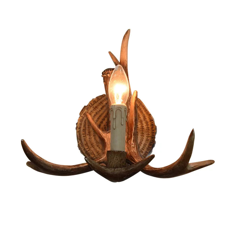 Afralia™ Antler Resin Wall Lamp for Living Room Corridor Restaurant Hotel Bar