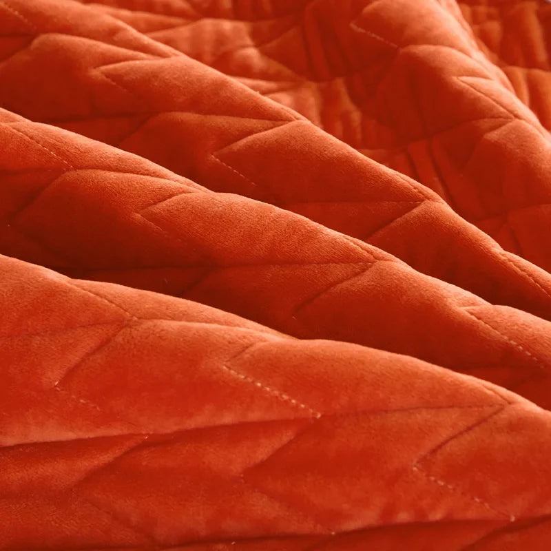 Afralia™ Velvet Bedding Set with Gold Embroidery & Ruffles