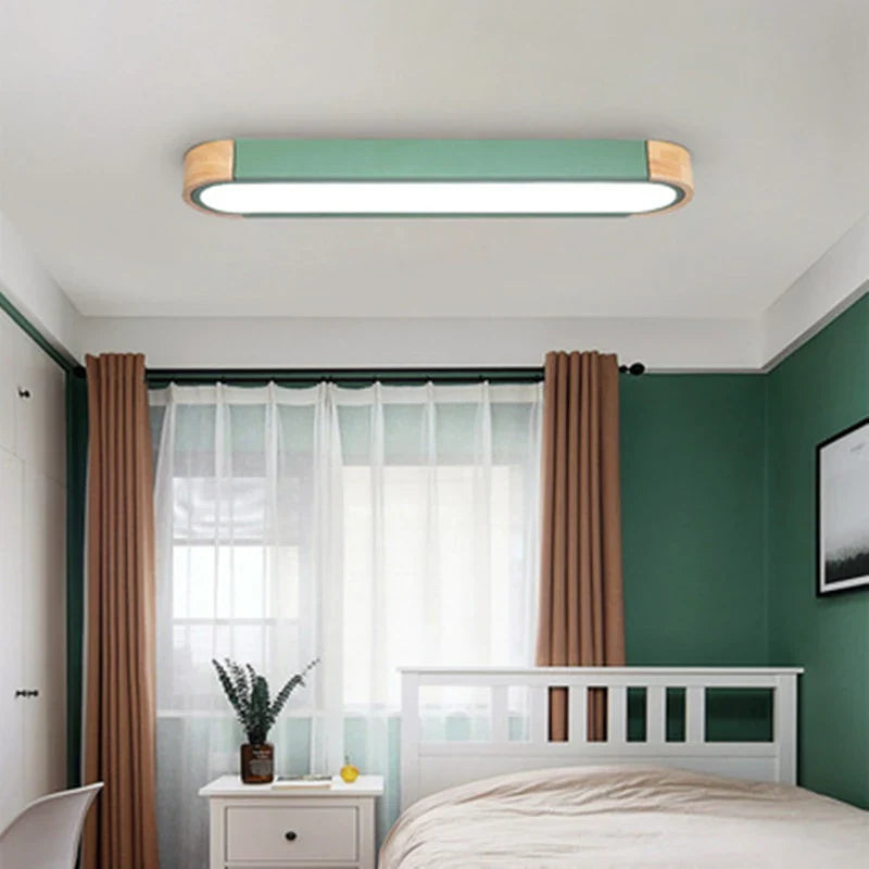 Afralia™ Wood LED Ceiling Lamp: Modern Decorative Lighting for Home Interiors