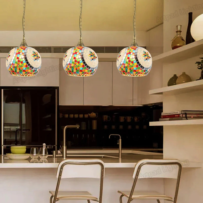 Afralia™ Glass Pendant Chandelier Lighting Modern Retro Decor Mediteranean Style