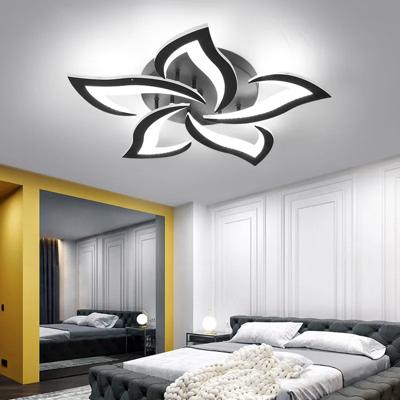 Afralia™ Remote LED Ceiling Chandelier - Modern Living Room Art Deco Lighting Fixtures