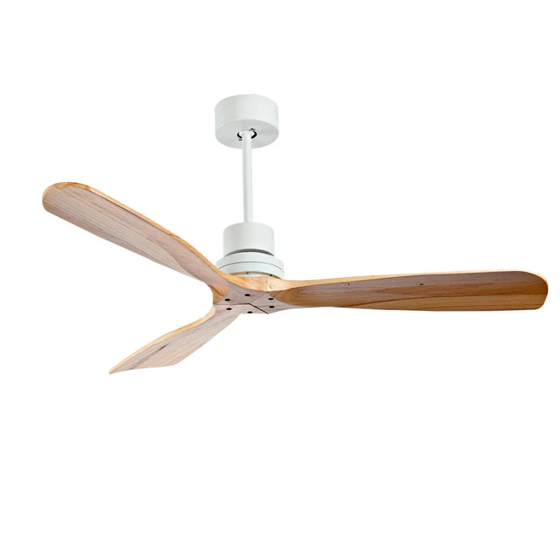 Afralia™ Wood Ceiling Fan with Remote Control, Modern Bedroom Wooden Fan Light Fixture