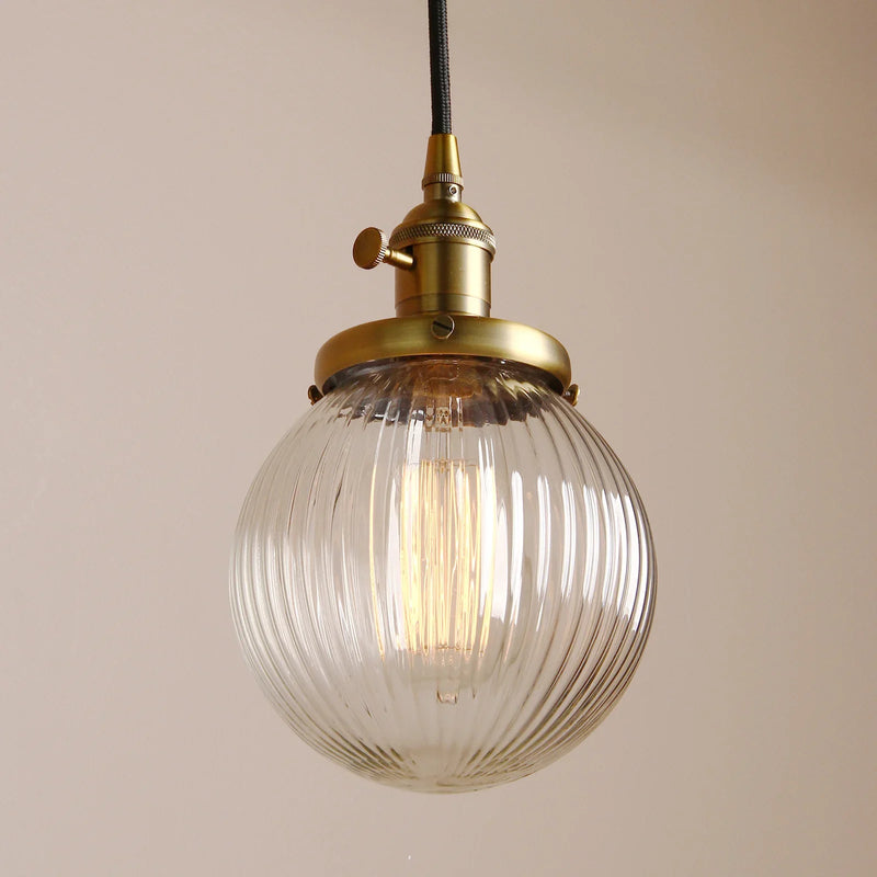 Afralia™ Clear Glass Globe Pendant Lights E27 Hanglamp for Living Room Loft