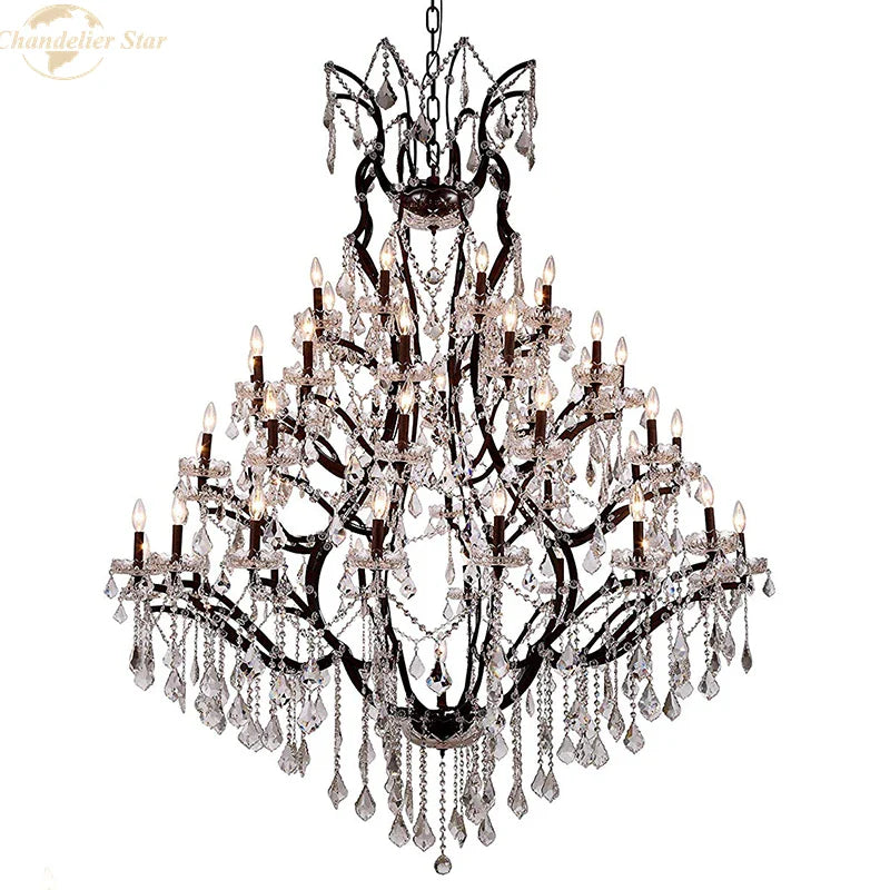 Afralia™ Rococo Crystal Chandelier LED Candle Vintage Luxury Lighting
