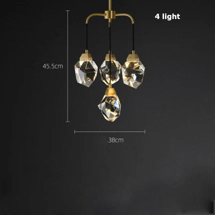 Afralia™ Diamond Crystal Stone Lustre Chandelier for Dinning Room