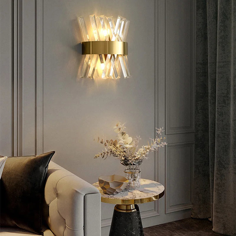 Afralia™ Crystal Wall Lamp: Elegant Lighting for Living Room, Bedroom, and Staircase