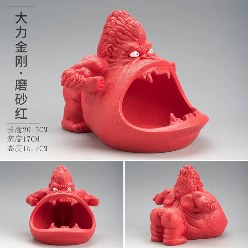 Afralia™ Gorilla Ceramic Ashtray: Cartoon Animal Decor & Gift