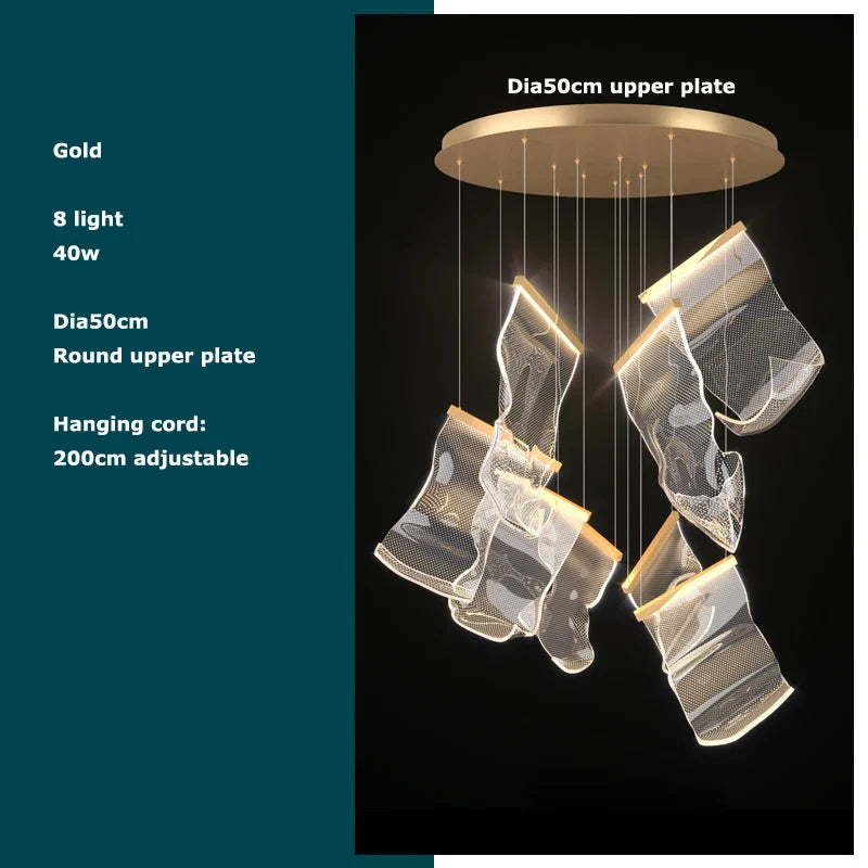 Afralia™ Silver Love Paper Chandelier: Postmodern Designer Lighting for Dinning Room