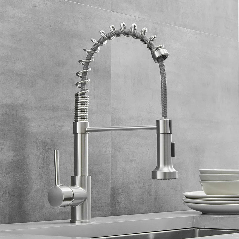 Afralia™ Kitchen Faucet: Nickel Sink Mixer, Chrome Vanity Tap, Rotating Faucet for Modern Homes