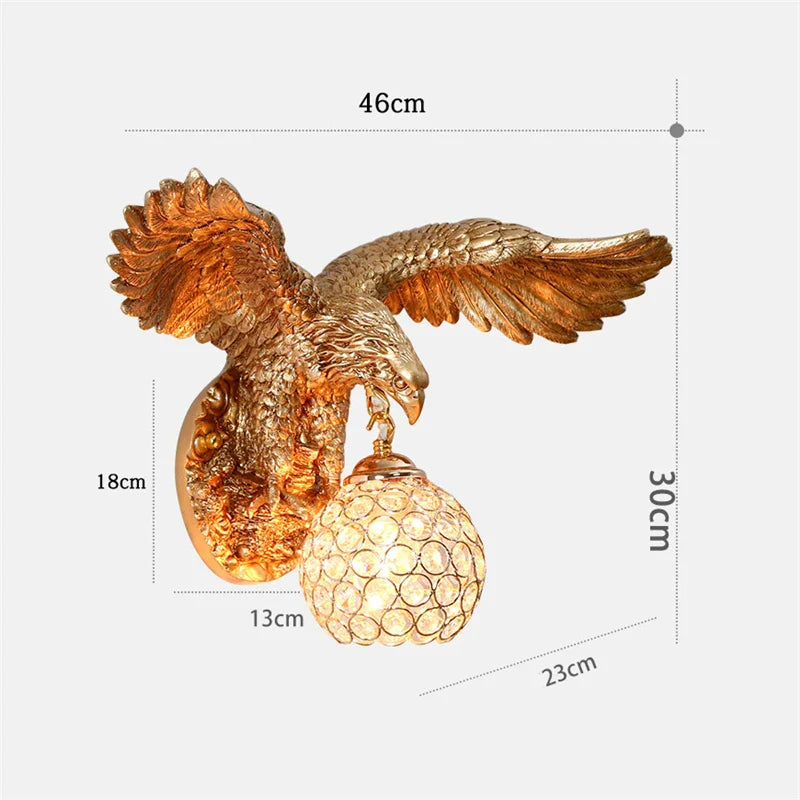 Afralia™ Nordic Eagle Resin Wall Lamp - LED Classical Decor Light for Home Living Room