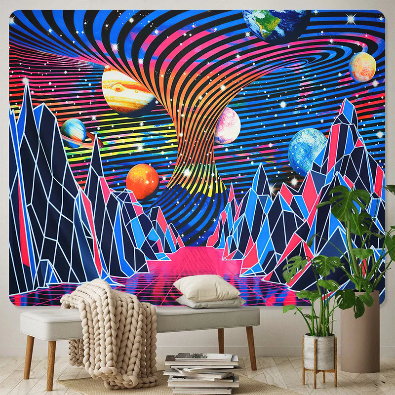 Afralia™ Bohemian Tapestry: Psychedelic Home Decoration Art, Large Size for Yoga Mat or Sofa