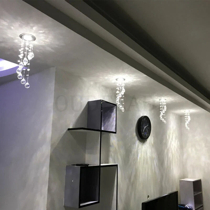 Afralia™ Crystal LED Downlight for Home Decor, Living Room, Dining, Corridor - Mini Ceiling Lamp