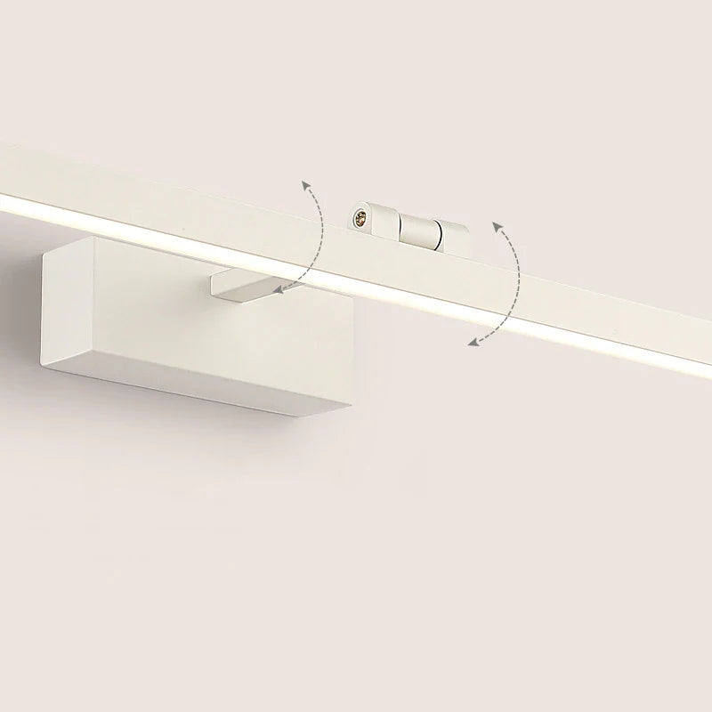 Afralia™ Modern Nordic White Mirror Wall Lamp 9W 40CM Black Waterproof Decorative Light
