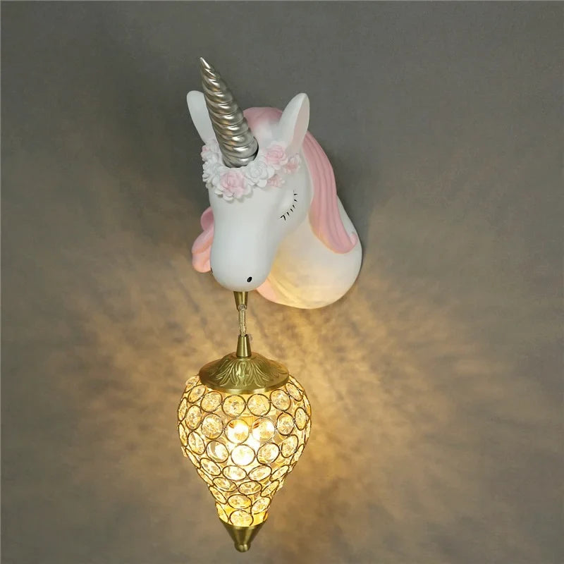 Afralia™ Unicorn Wall Lamp for Children's Room Decor