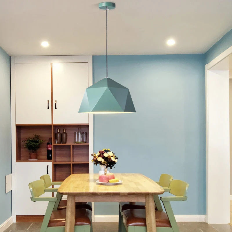 Afralia™ Iron Diamond Pendant Lights Modern Geometry Pendent Lighting for Living Room & Cafe