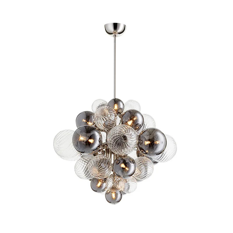 Afralia™ Glass Globe LED Chandelier Pendant Light for Nordic Luxury Living Room