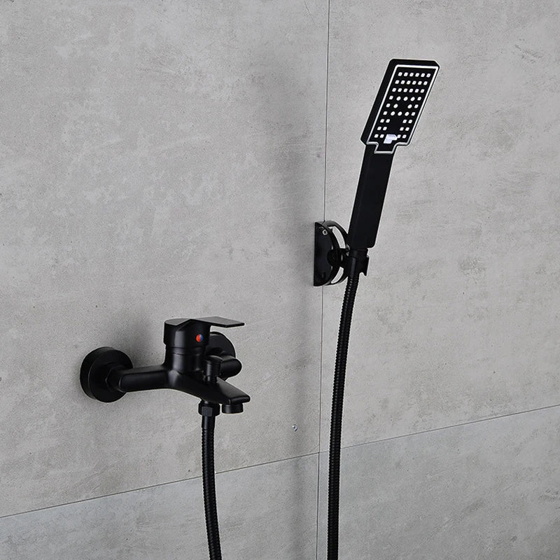 Afralia™ Rain Shower Set Mixer Tap with Hand Shower Wall Mount Bathtub Faucet