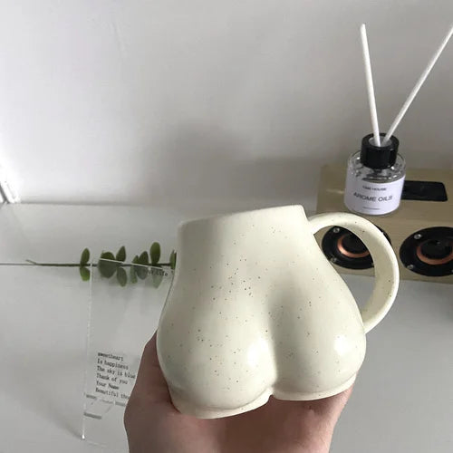 Afralia™ Lovely Butt Shape Ceramic Coffee Cup Storage Decoration