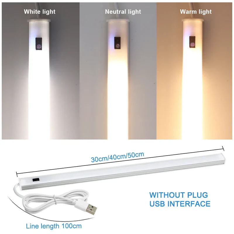 Afralia™ USB LED Desk Lamp with Motion Sensor for Study Room and Kitchen