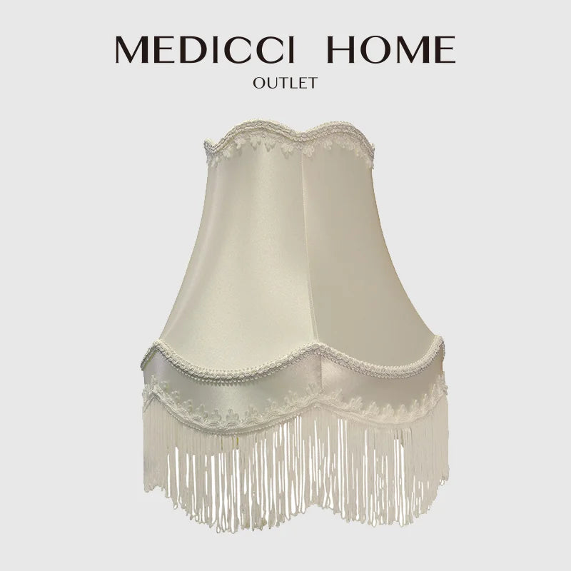 Afralia™ Fringed Cloth Lampshade European Modern Style Luxury Handmade Bedroom Lobby