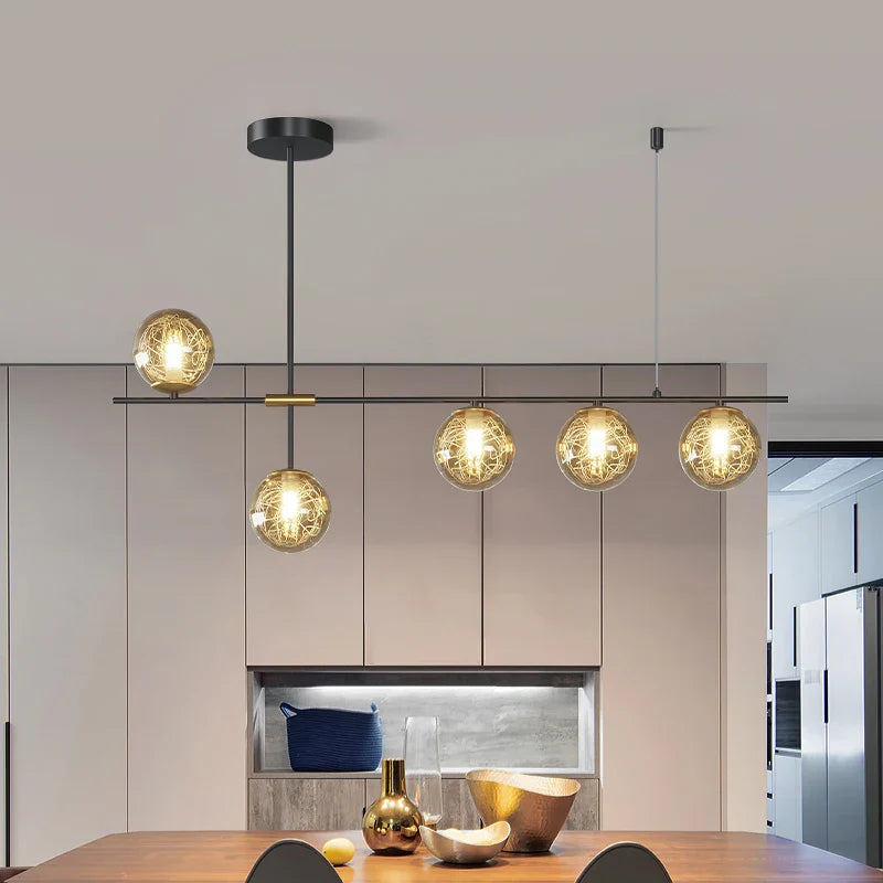 Afralia™ Glass Ball Chandelier Ceiling Lights for Home Decor - Modern LED Pendant Lamp