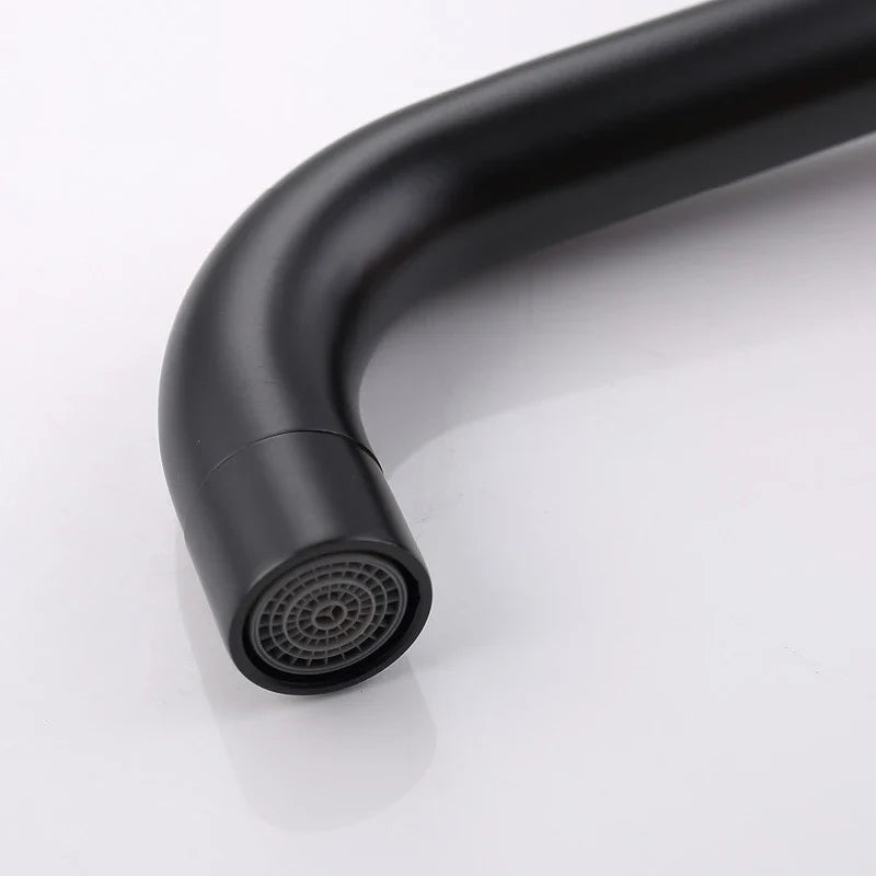 Afralia™ Matt Black Brass Wall Mount Faucet, Single Cold Water Mixer, Brushed Gold Tap