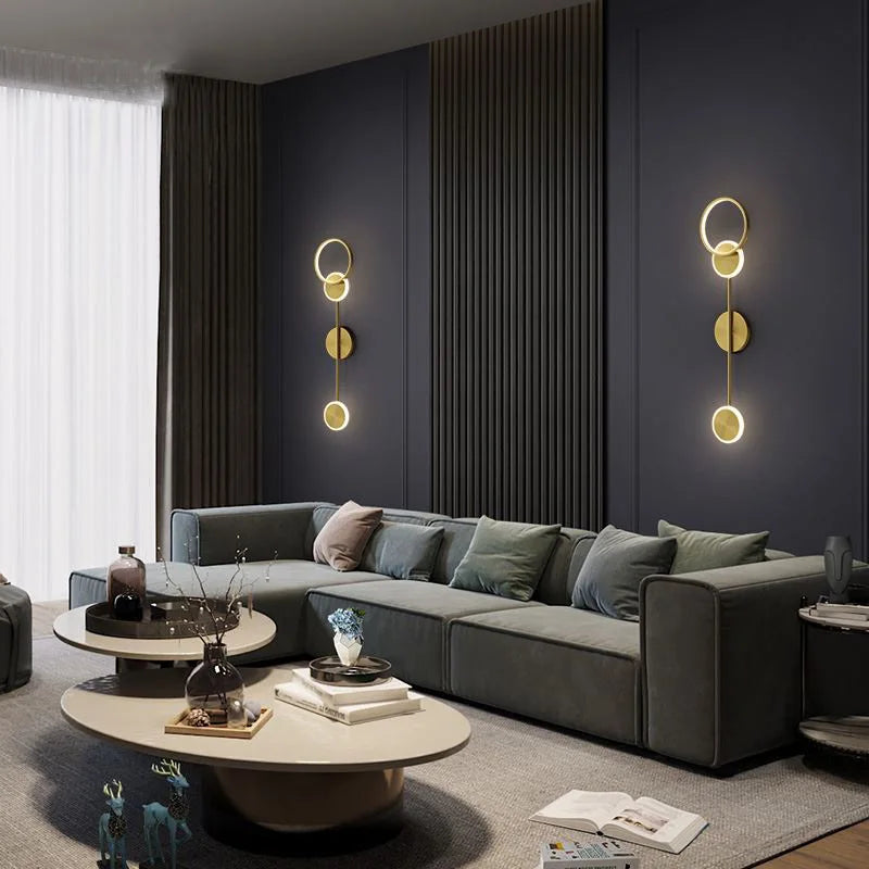 Afralia™ Modern Gold LED Wall Light Sconce for Home Decor