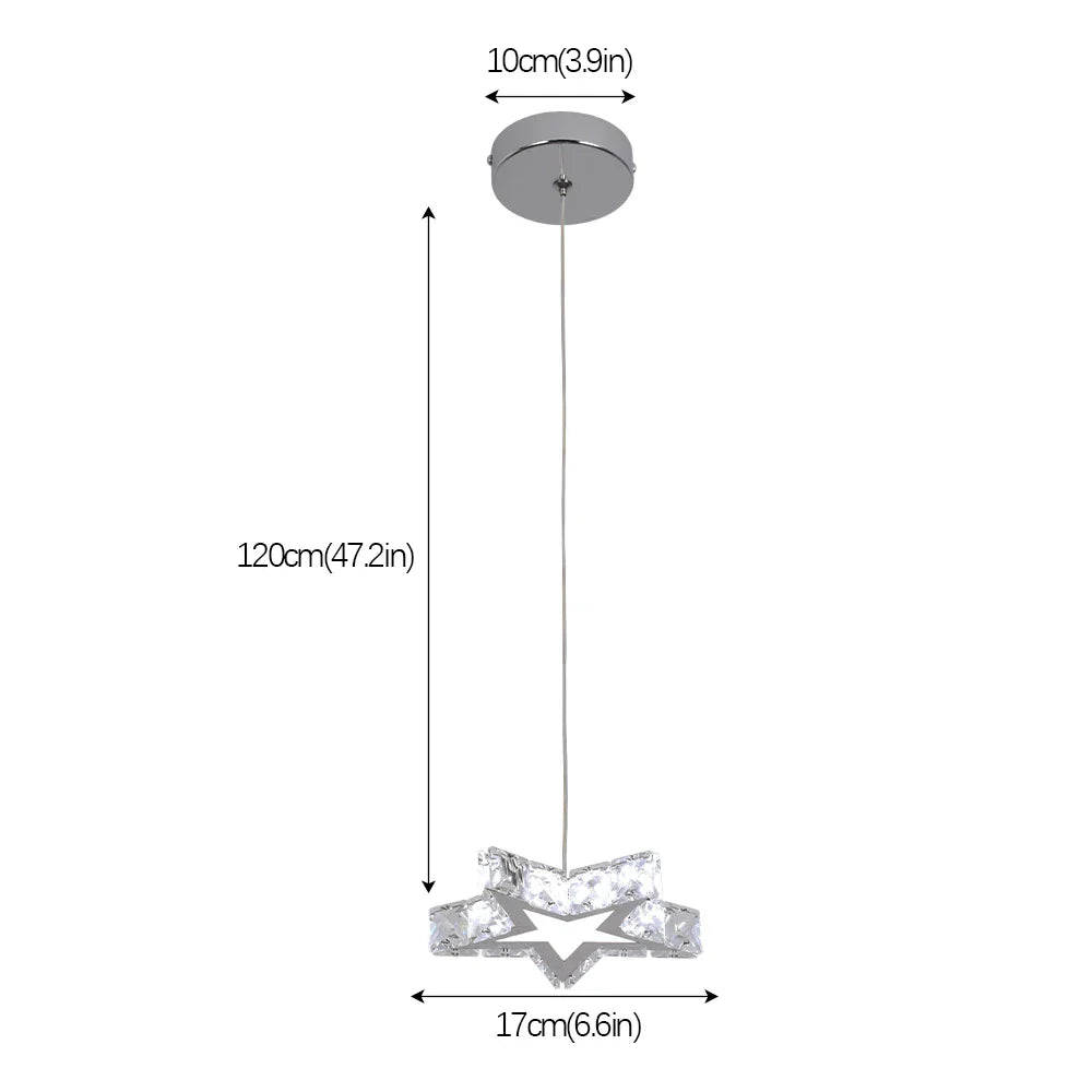 Afralia™ Crystal Stars LED Pendant Chandelier for Modern Living Dining Room Decor