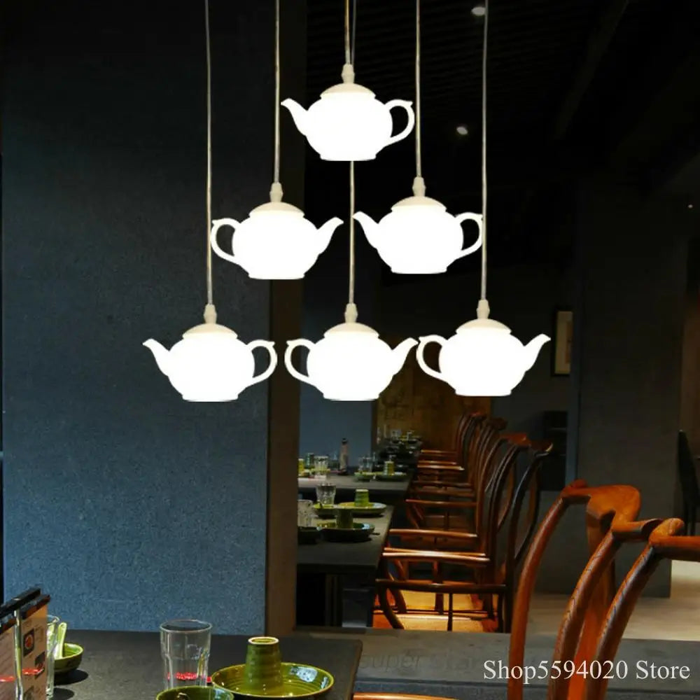 Afralia™ Postmodern Teapot Chandelier Triple Kitchen Hanging Lights