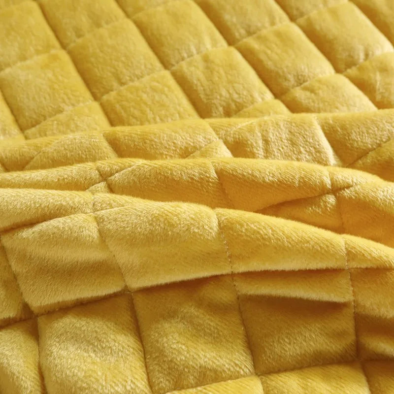 Afralia™ Crystal Velvet Bedspread Set with Super Soft Quilting & Lace Bedskirt