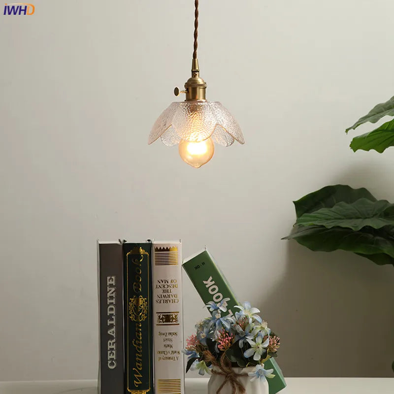 Afralia™ Copper Glass LED Pendant Light - Vintage Nordic Design for Home, Cafe, Bedroom