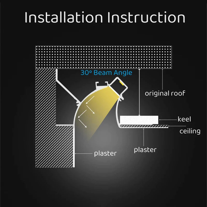 Afralia™ 1m Trimless LED Aluminum Profile for Hidden Backlighting Linear Strip Light