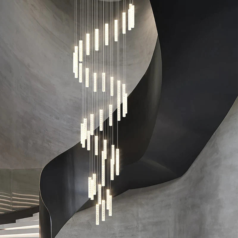 Afralia™ Modern Minimalist Spiral Stair Chandelier for Duplex Villas and Lofts