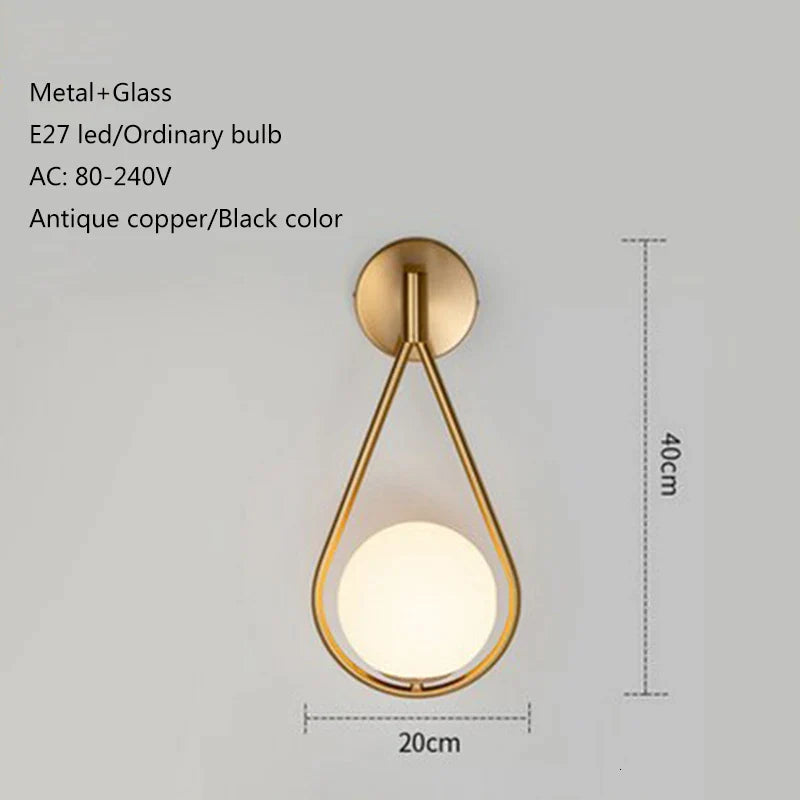 Afralia™ Glass LED Wall Lamp Modern Minimalist for Living Room Bedroom