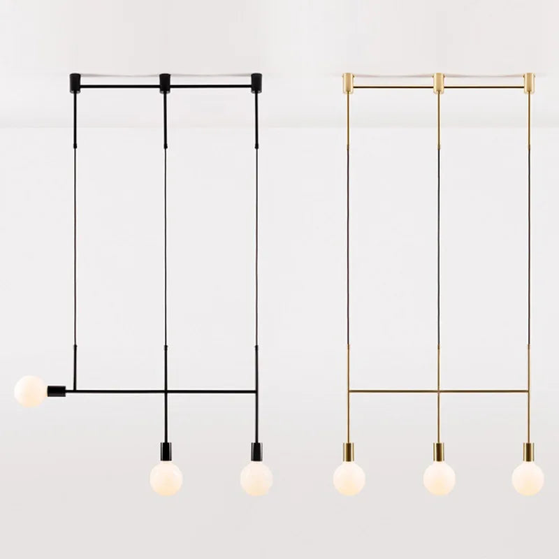 Afralia™ Black Rose Gold Long Tube Chandelier | Nordic Design for Cafe, Bar & Restaurant