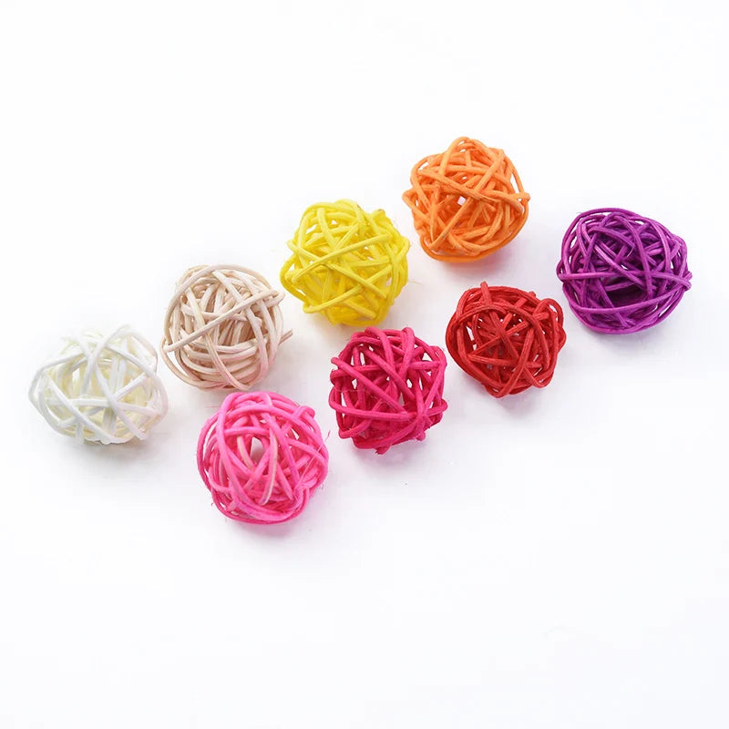 Afralia™ Straw Ball Stars Love Wedding Home Christmas Decoration Rattan DIY Kids Toys