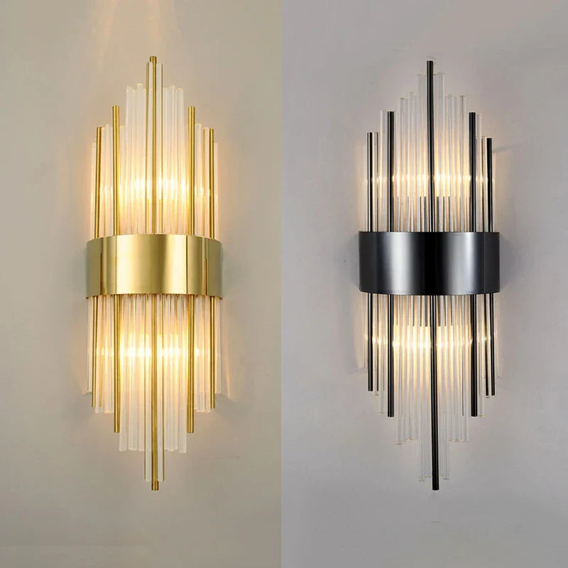 Afralia™ Luxury Crystal Wall Lamp for Modern Living Room and Bedroom LED Lighting