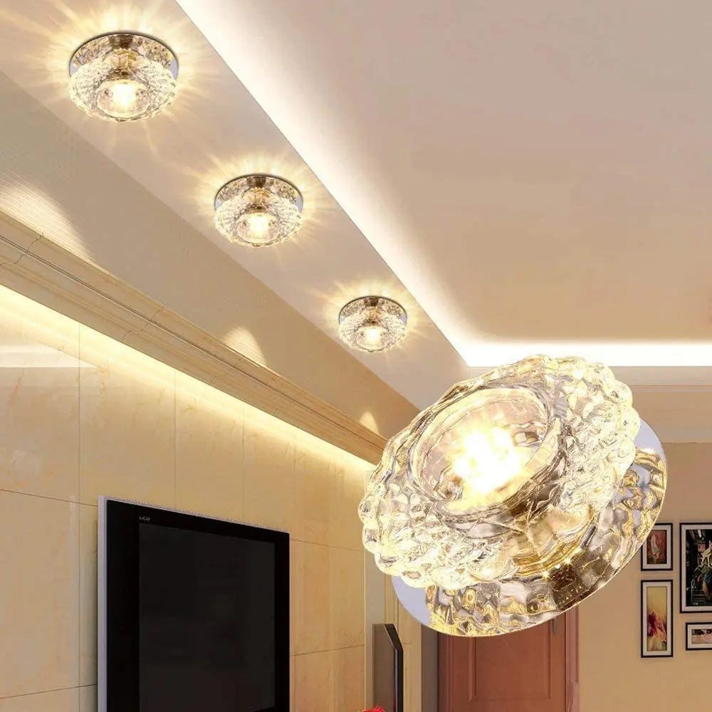 Afralia™ Modern Crystal Ceiling Lights for Elegant Living Room and Corridor Lighting